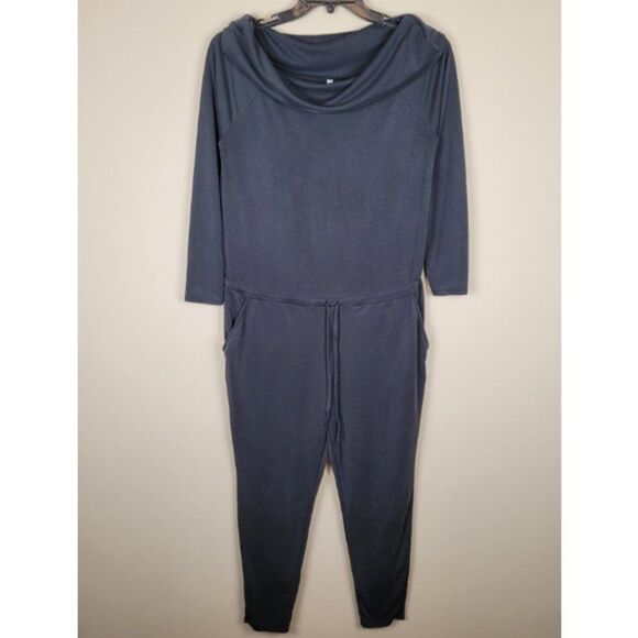 Fabletics Tess Off-Shoulder Jumpsuit Long Sleeve Black Size M - Picture 3 of 14